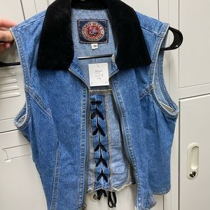 VINTAGE thrifted jean vest